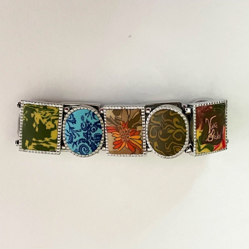 Vtg Viva Beads polymer clay stretch bracelet